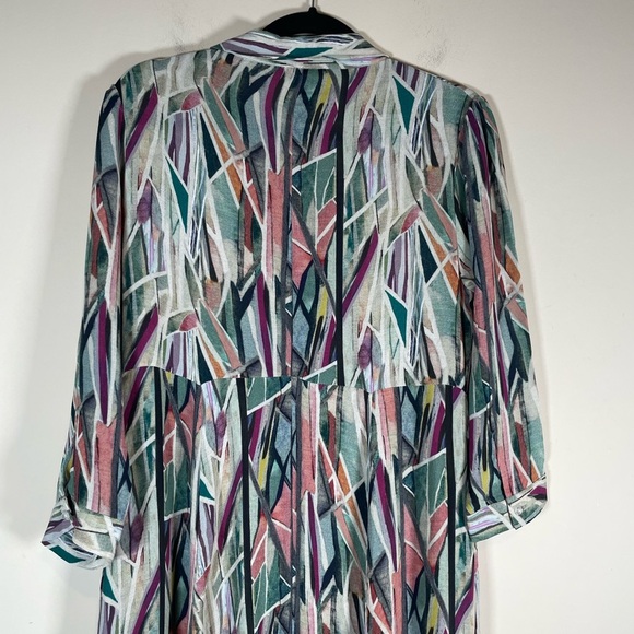 bl-nk ANTHROPOLOGIE Winona Watercolor Shirtdress SZ S FLOWY button Down western - Picture 13 of 16
